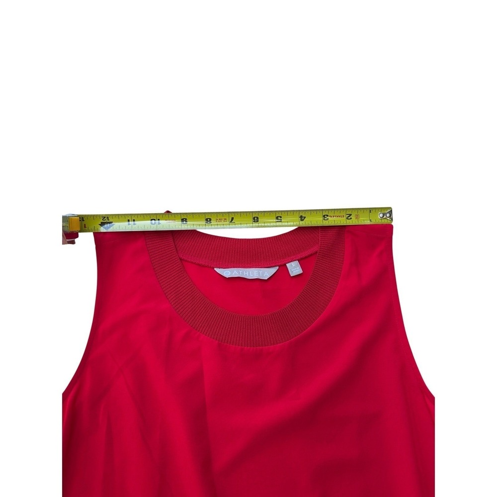 $69 ATHLETA Red Zephyr Tank Shell Top COLOR POP S Essential S - Picture 3 of 7